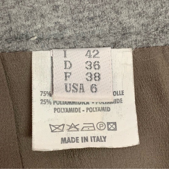 GUNEX For Brunello Cucinelli Women's Grey Pencil Pleated Wool Skirt Size 6 - Picture 7 of 10